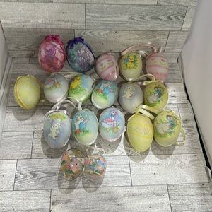 Vintage lot of 18 faux Easter eggs decor